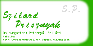 szilard prisznyak business card