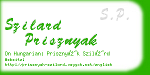 szilard prisznyak business card